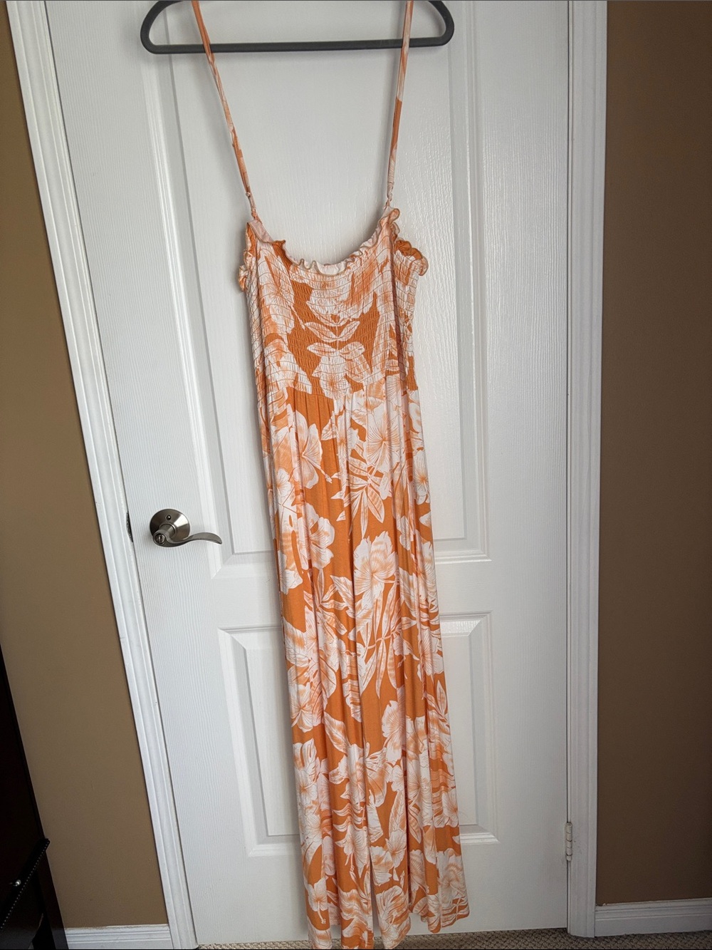 Women's Orange Floral Maxi pants with Spaghetti Straps